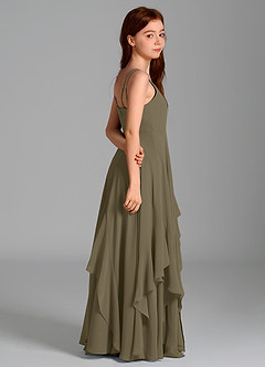 Azazie Karan Junior Willow Green A-Line Chiffon Dress image6