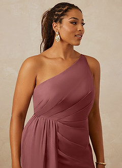 Christian Siriano Bridal for Azazie 1003 Bridesmaid Dresses Amethyst Sheath One Shoulder Chiffon Dress image14
