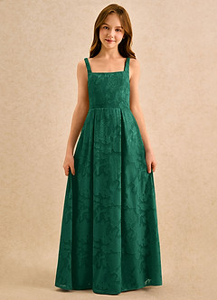 Azazie Snookums Girls Formal Flower Girl Klänningar Klä A-Line i Blommig Utbrändhet Plisserad image4