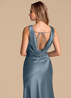 Azazie Rylina Brautjungfernkleider Meerjungfrau-Linie Metallischer Satin Kleid Zwielichtviolett image2