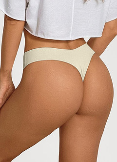 front Low Rise Barely-There Seamless Thongs (3pics)