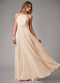 Azazie Amalia Bridesmaid Dresses White Alabaster A-Line Pleated Chiffon Dress image3