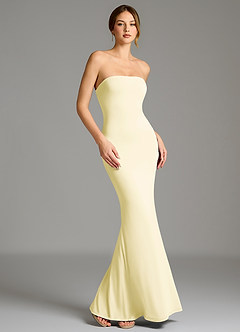 Azazie Shaniya Bridesmaid Dresses Lemon Sorbet Mermaid Strapless Premium Stretch Jersey Dress image3