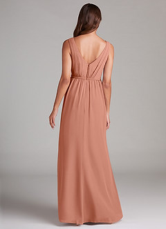 Azazie Tanicia Robes de demoiselle d'honneur Robe Trapèze en Mousseline de soie Plissée Mai Tai image7