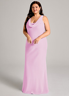 Azazie Rylina Bridesmaid Dresses Candy Pink Mermaid Pleated Chiffon Dress image9