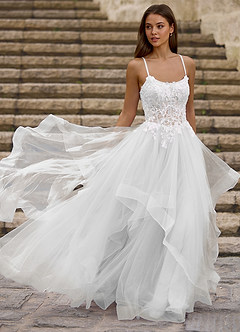 Mosaic White Ruffle Prom Dress image5