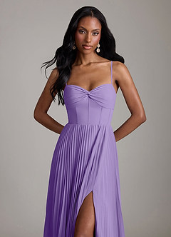 Azazie Akiko Abiti da Damigella Abito A-Line in Chiffon Scollo a Cuore Tahiti image2