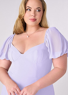 Barbie ♥ Azazie Bridesmaid Dresses Lilac A-Line Pleated Chiffon Dress image10