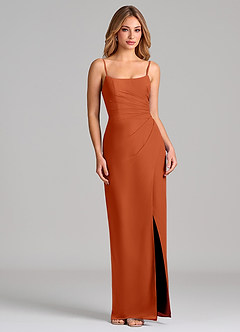 Azazie Calandra Suknie dla druhen Osłona Pofałdowany Szyfon Do ziemi Sukienka image5