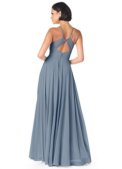 Azazie Avelina Bridesmaid Dresses Twilight A-Line V-Neck Pleated Chiffon Dress image2