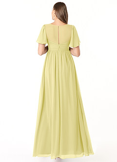 Azazie Verna Maternity Bridesmaid Dresses A-Line V-Neck Ruched Chiffon Floor-Length Dress image2