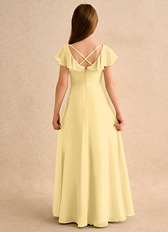 Azazie Nari Girls Formal Flower Girl Klänningar Klänning A-Line i Chiffong med ärmar image7