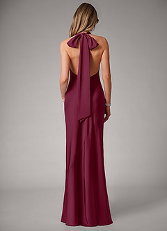 Azazie Velli Bridesmaid Dresses Mulberry Mermaid Stretch Satin Dress image5