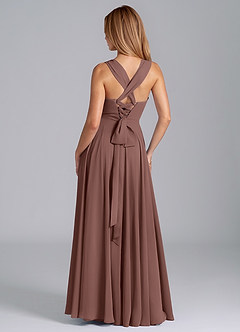Azazie Darana Bridesmaid Dresses Espresso A-Line Corset Chiffon Dress image7