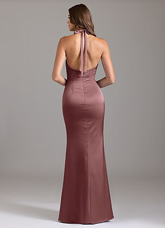 Azazie Valerie Bridesmaid Dresses Vintage Mauve Mermaid Pleated Stretch Satin Dress image2