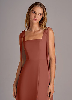 Azazie Debra Bridesmaid Dresses Auburn A-Line with Pockets Chiffon Convertible Dress image7