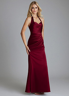 Azazie Minnow Final Sale Burgundy Mermaid Sweetheart Neckline Stretch Satin Dress image1