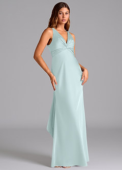 Azazie Hati Brudtärnklänningar Klä av Sjöjungfru i Stretch Satin Havsglas image4