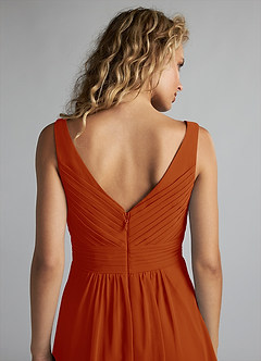 Azazie Grace Bridesmaid Dresses Paprika A-Line Pleated Chiffon Dress image6
