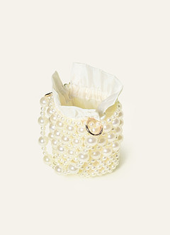 front Pearl Bucket Bag with Dual Detachable Straps