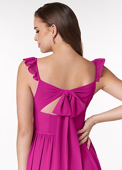 Azazie Metz Bridesmaid Dresses Fuchsia A-Line Sweetheart Ruched Chiffon Dress image6