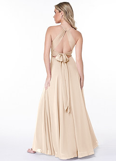 Azazie Evalleen Bridesmaid Dresses White Alabaster A-Line Pleated Chiffon Dress image4