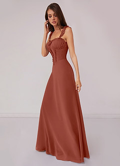 Barbie ♥ Azazie Bridesmaid Dresses Auburn A-Line Sweetheart Neckline Chiffon Dress image3