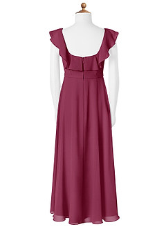 Azazie Jinny Junior Amethyst A-Line Ruched Chiffon Dress image5