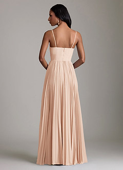 Azazie Akiko Robes de demoiselle d'honneur Robe Trapèze en Mousseline de soie Encolure en Forme de Cœur Rose Anglais image5