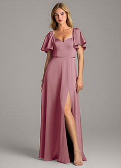 Azazie Chloe Final Sale Vintage Mauve A-Line Sweetheart Neckline Stretch Satin Dress image4