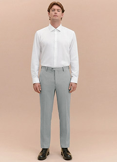 front Miles Light Grey Seersucker Dress Pants