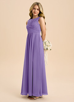 Azazie Skyla Junior Tahiti A-Line Pleated Chiffon Dress image1