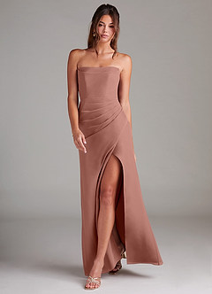 Azazie Leonis Bridesmaid Dresses Cedar Rose Sheath Strapless Chiffon Convertible Dress image7