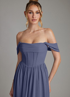 Azazie Caterina Bridesmaid Dresses Stormy A-Line Corset Chiffon Dress image8