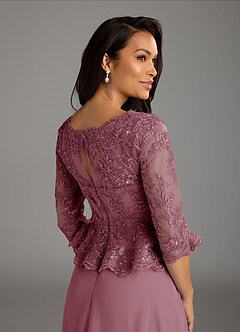 Azazie Averie Mother of the Bride Dresses Vintage Mauve A-Line Boatneck Sequins Chiffon Dress image10