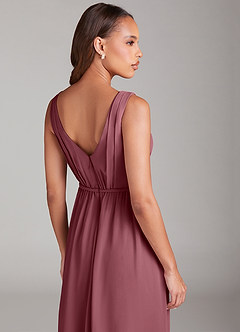 Azazie Tanicia Bridesmaid Dresses Desert Rose A-Line Pleated Chiffon Dress image6