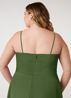 Azazie Arabella Allure Bridesmaid Dresses Olive A-Line Sweetheart Neckline Chiffon Convertible Dress image15