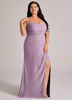 Azazie Deandra Bridesmaid Dresses Wisteria Mermaid Pleated Chiffon Dress image11