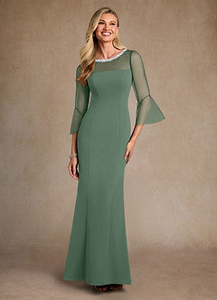 Azazie Bellevie Klänningar till brudens mor Klä Tubklänning i Stretch crepe Pärlbesatt Matcha image1