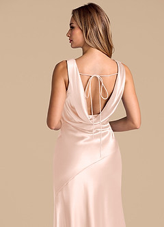 Azazie Rylina Robes de demoiselle d'honneur Robe Sirène en Satiné métallisé Or Rose image2