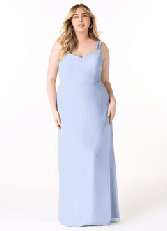 Azazie Denice Brautjungfernkleider Etui Gefaltet Chiffon Kleid Eis image9