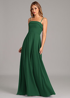 Azazie Lucienne Bridesmaid Dresses Dark Green A-Line Strapless Chiffon Convertible Dress image6