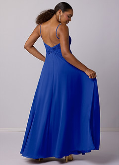 Barbie ♥ Azazie Bridesmaid Dresses Royal Blue A-Line Chiffon Dress image6