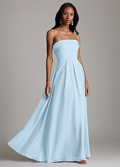 Azazie Lucienne Bridesmaid Dresses Sky Blue A-Line Strapless Chiffon Convertible Dress image6