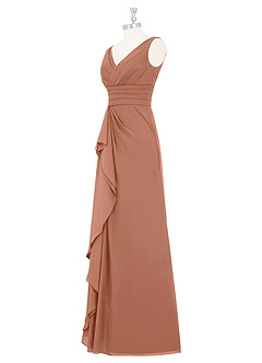 Azazie Julianna Bridesmaid Dresses Bronzer A-Line Chiffon Dress image8