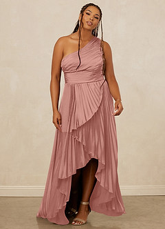 Christian Siriano Bridal for Azazie 1008 Bridesmaid Dresses Rosette A-Line One Shoulder Stretch Satin Dress image9