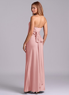 Azazie Ailanie Brudtärnklänningar Klä av Tubklänning i Stretch Satin Axelbandslös Puderrosa image2