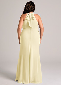 Azazie Doretta Brudtärnklänningar Klä av Sjöjungfru i Chiffong Plisserad Citronsorbet image7