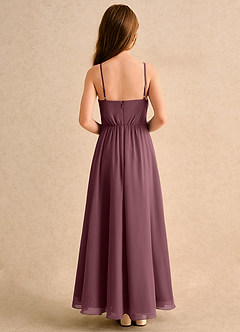 Azazie Twilight Dance Girls Formal Blumenmädchenkleider A-Linie Plissee Chiffon Kleid Sangria image2