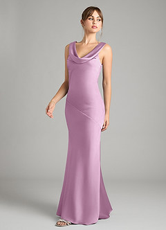 Azazie Rylina Bridesmaid Dresses Wisteria Mermaid Stretch Satin Dress image2